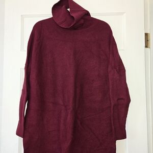 Large Oversized Burgundy Turtleneck Sweater